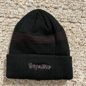Supreme Black Ribbed Beanie